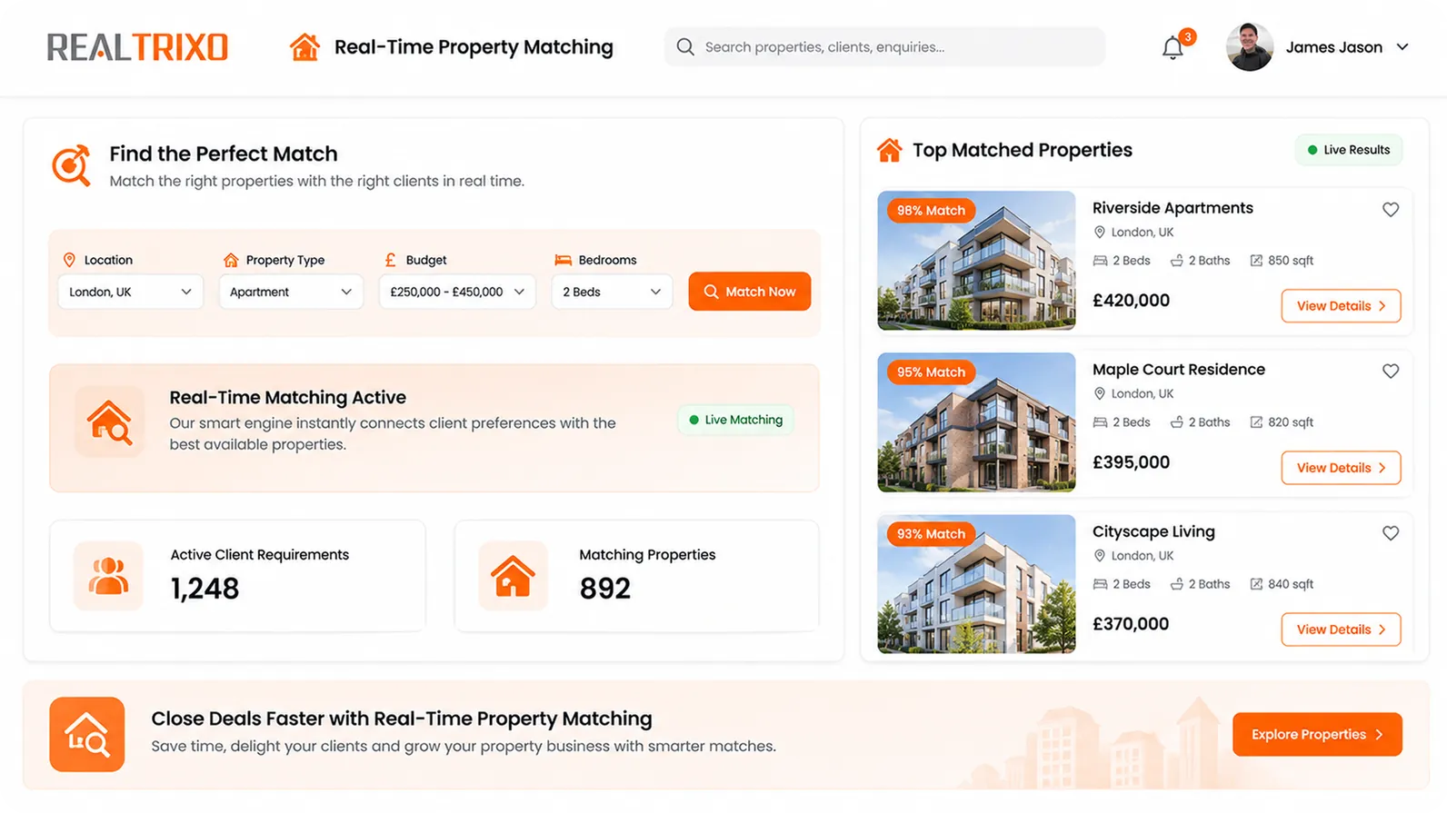 Real-Time Property Matching