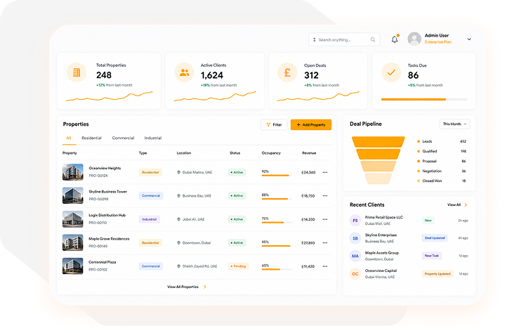 Manage Every Property, Client, and Deal from One Intelligent Platform